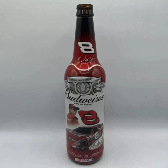 Dale Jr Budweiser King Of Beers NASCAR Empty Pint Glass Bottle - Picture 1 of 2
